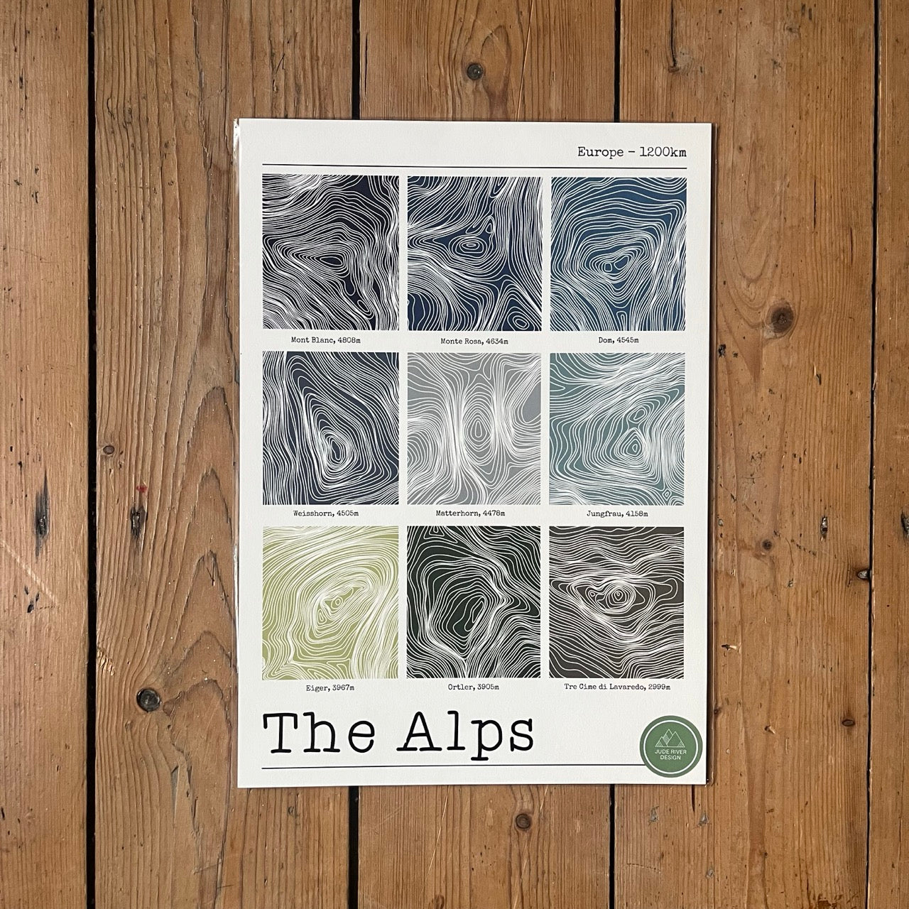 The Alps Contour Print