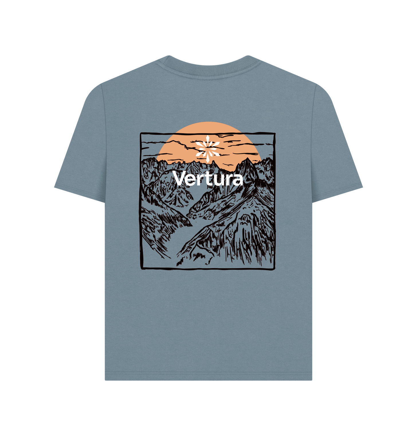 Stone Blue Printed T-shirt Back