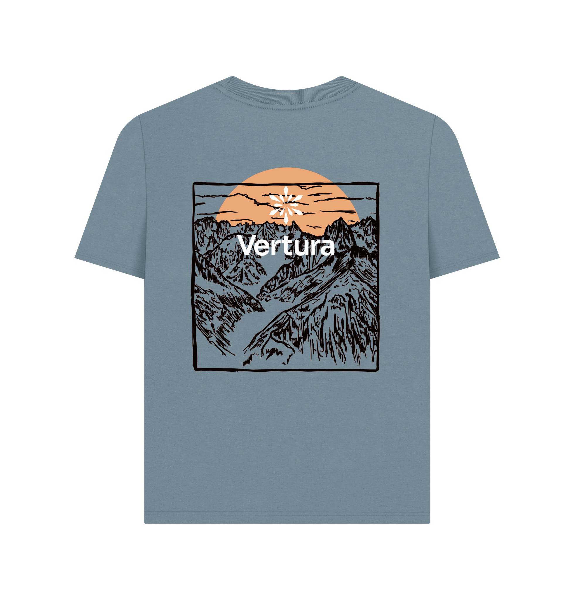 Stone Blue Printed T-shirt Back