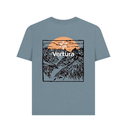 Stone Blue Printed T-shirt Back