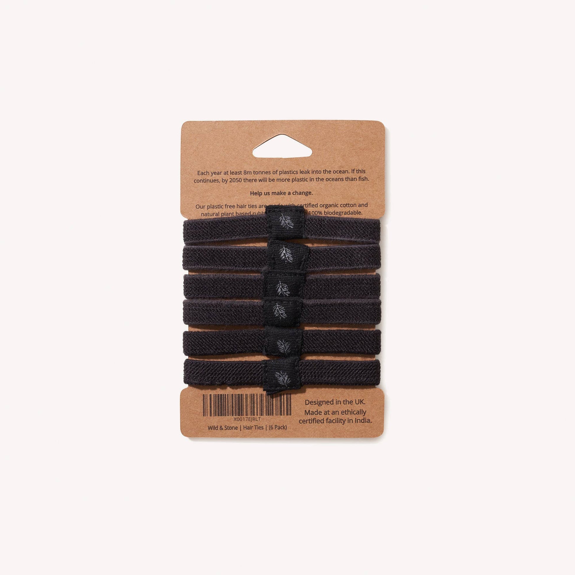 Plastic free hair ties - Black - Vertura
