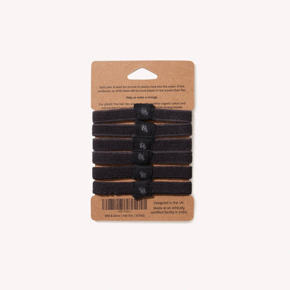Plastic free hair ties - Black - Vertura