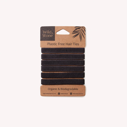 Plastic free hair ties - Black - Vertura