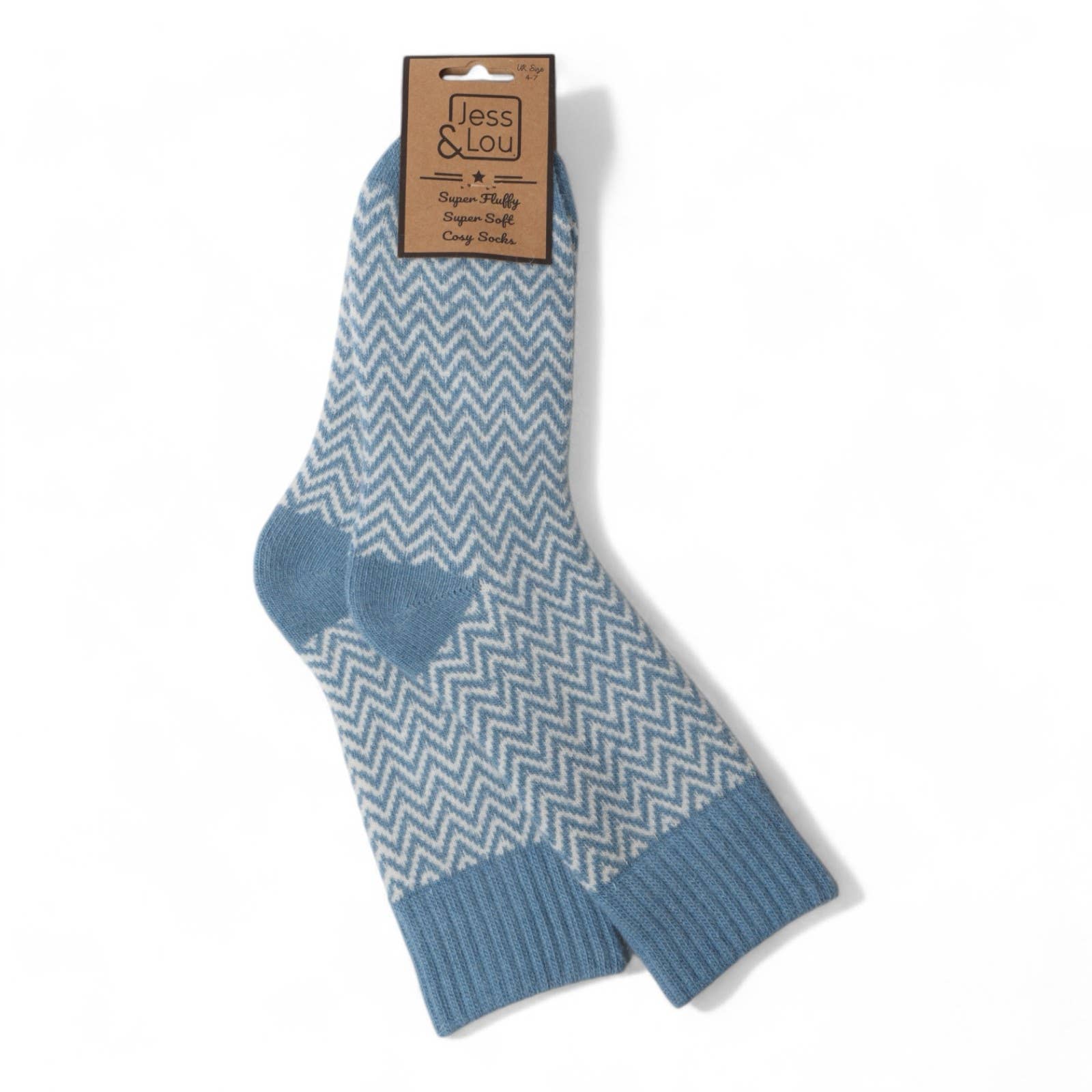 Herringbone Ribbed Socks Cornflower - Vertura