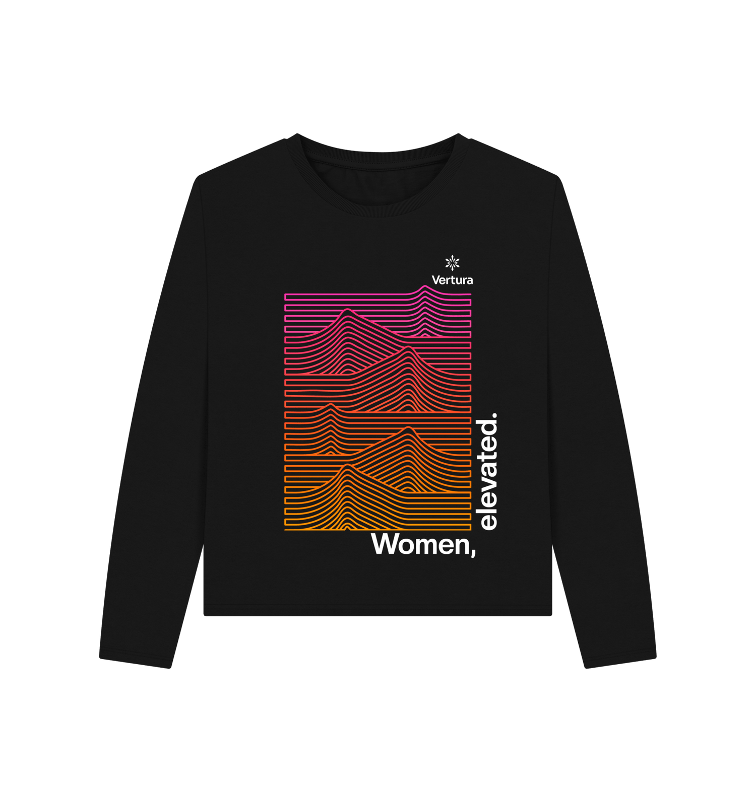 Women Elevated Long Sleeve Crew - Black - Vertura
