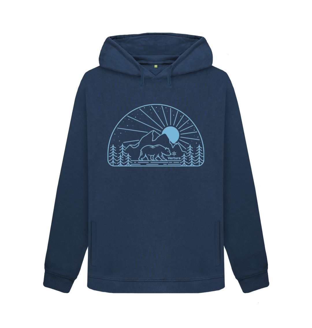 Women's Navy Blue Bearscape Hoodie | Vertura - Vertura