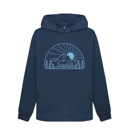 Women's Navy Blue Bearscape Hoodie | Vertura - Vertura