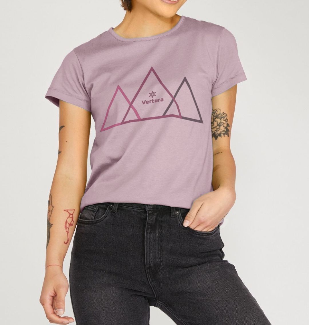 Women's Crew Neck Mauve Pink Trinity T-Shirt | Vertura